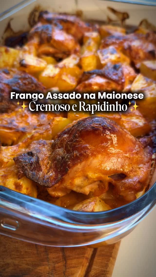 Frango Assado 

1,5 kg de sobrecoxa
700 g de batata
3 colheres de maionese — eu usei a @hellmannsbr porque gosto bastante, e a qualidade da…