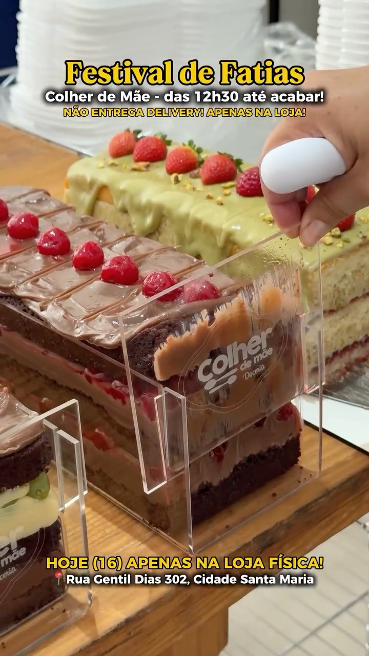 🍰 Hoje é dia de Festival de Fatias no Colher de Mãe!

São mais de 11 sabores incrí…